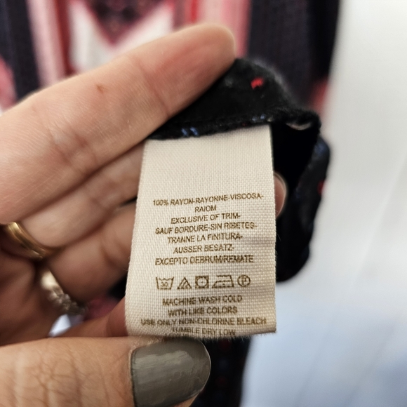 Free People Peace Maker Black Combo Dress Fishtail Lined Boho Casual size Small - Picture 2 of 11